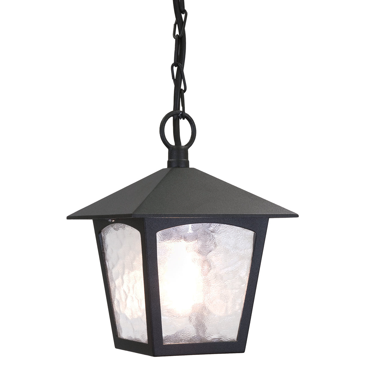 York 1-Light Black Hanging Porch Lantern