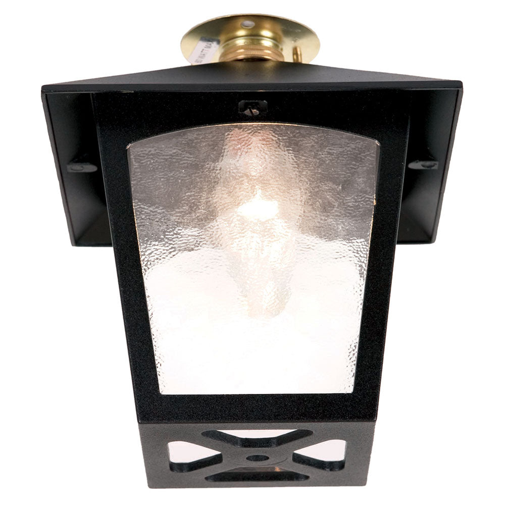 York 1-Light Black Flush Porch Lantern