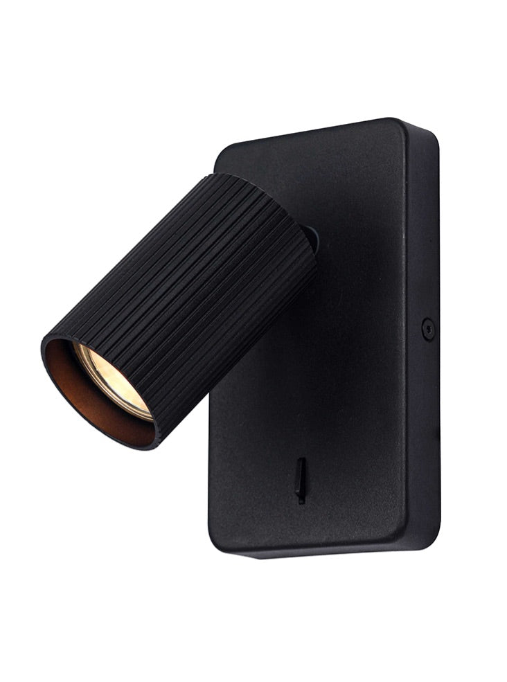 Broadway 1lt Spotlight matt black with black ribbed sleeve