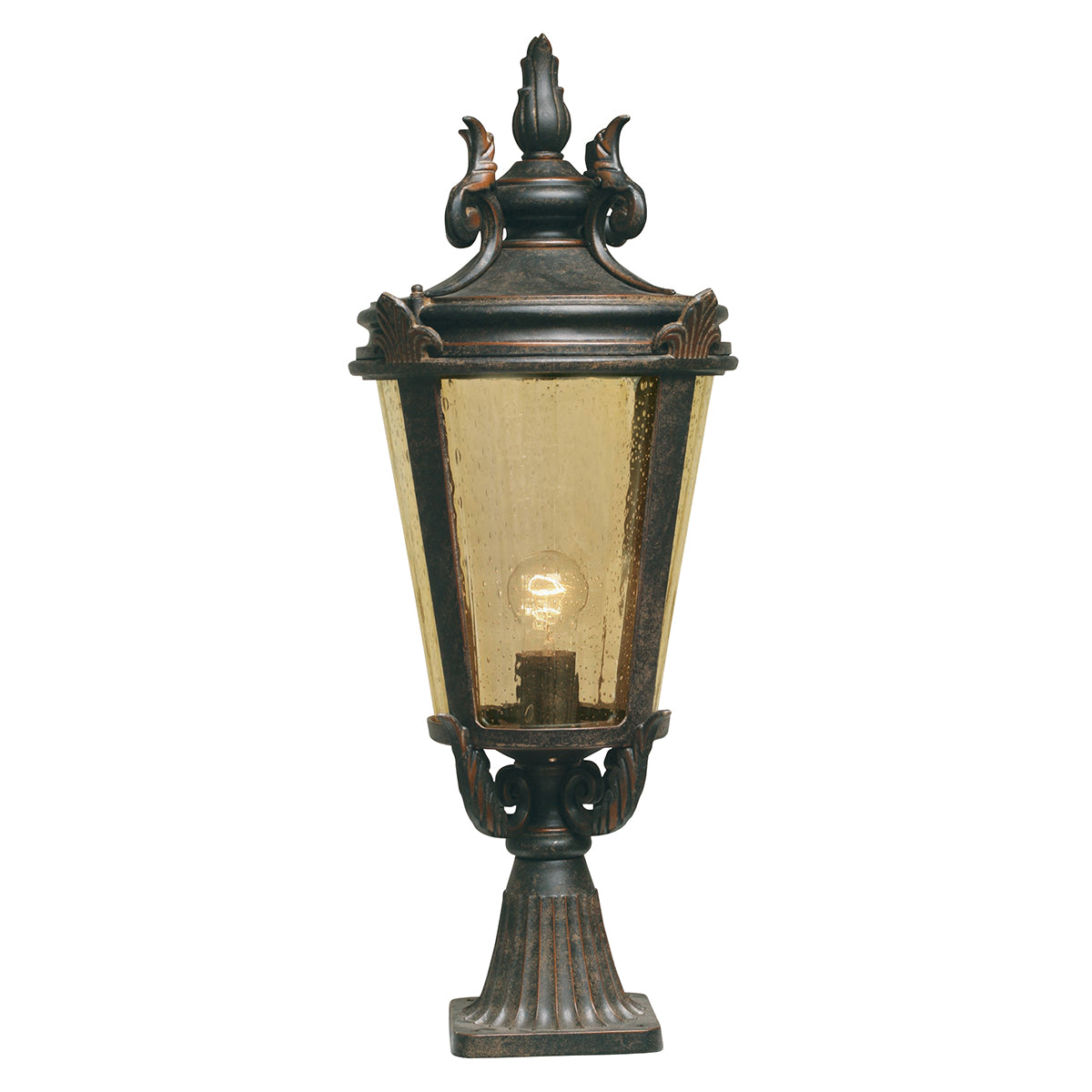 Baltimore Large Weathered Bronze Pedestal Lantern