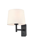 Christie 1lt Matt Black Wall Light