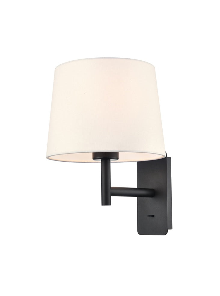 Christie 1lt Matt Black Wall Light
