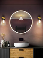 Conica Wall Light Matt Black and Aged Brass IP44