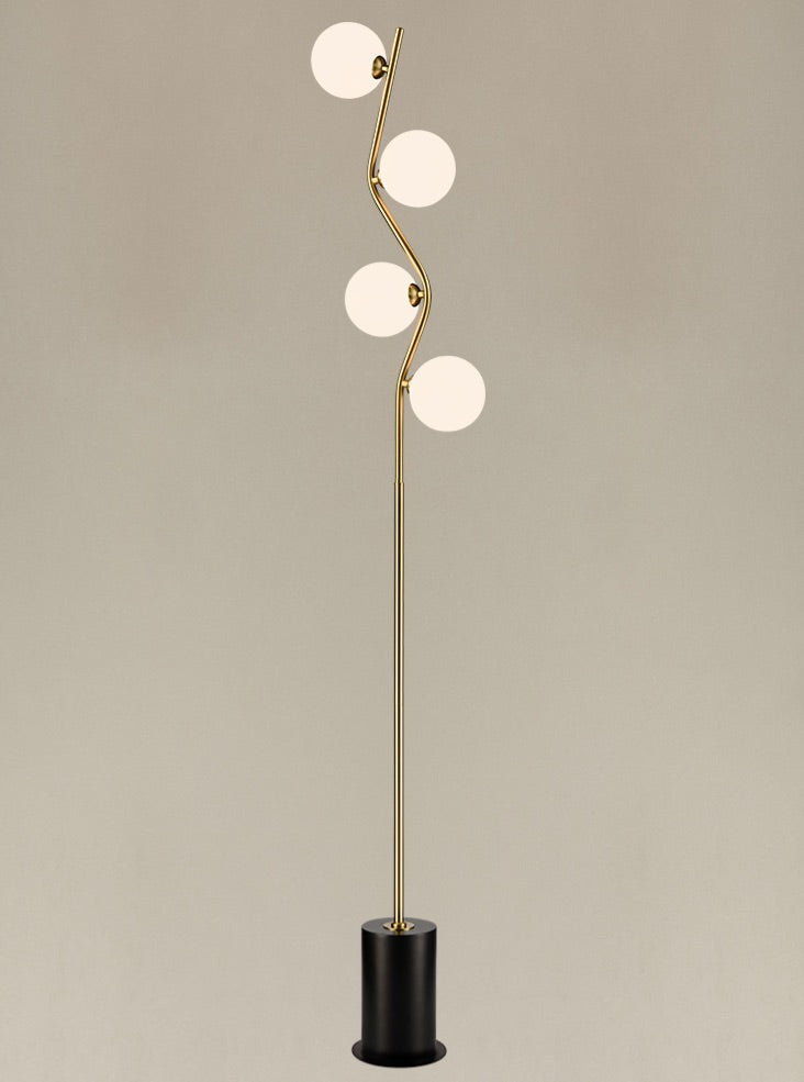Cosmic Floor Lamp antique gold with opal glass