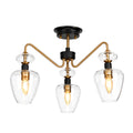 Armand 3-Light Aged Brass Semi-Flush Mount