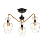 Armand 3-Light Aged Brass Semi-Flush Mount
