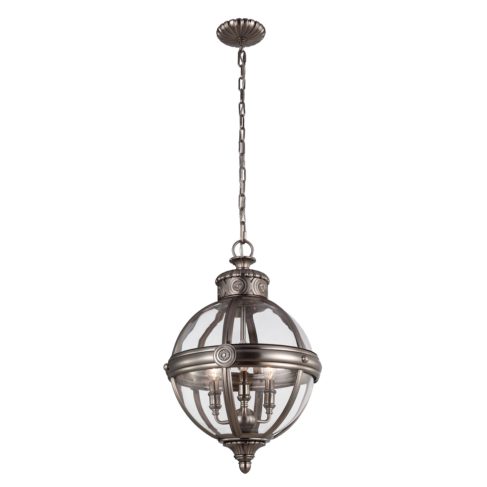 Adams 3-Light Pendant (Antique Nickel)