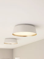 Asher 3-Light Flush Mount (Matte White & Gold Leaf)