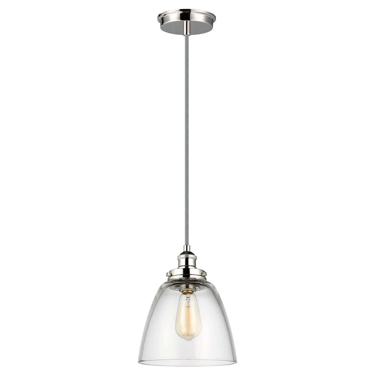 Baskin 1 Light Pendant - Polished Nickel