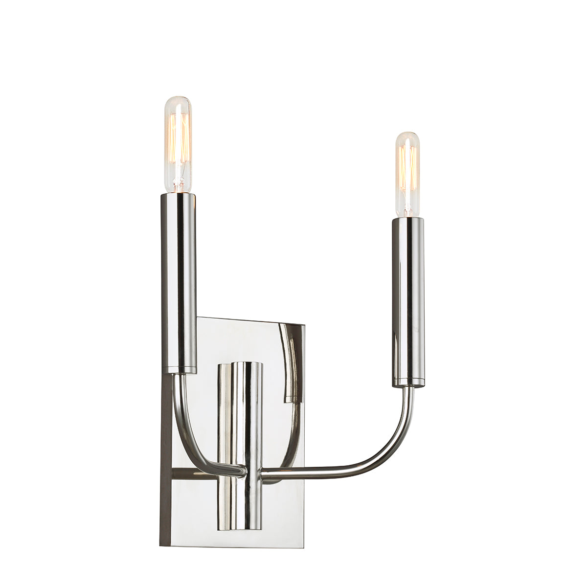 Brianna 2-Light Wall Light (Polished Nickel & White Linen)