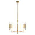 Brianna 9-Light Chandelier (Burnished Brass & White Linen)