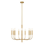 Brianna 9-Light Chandelier (Burnished Brass & White Linen)