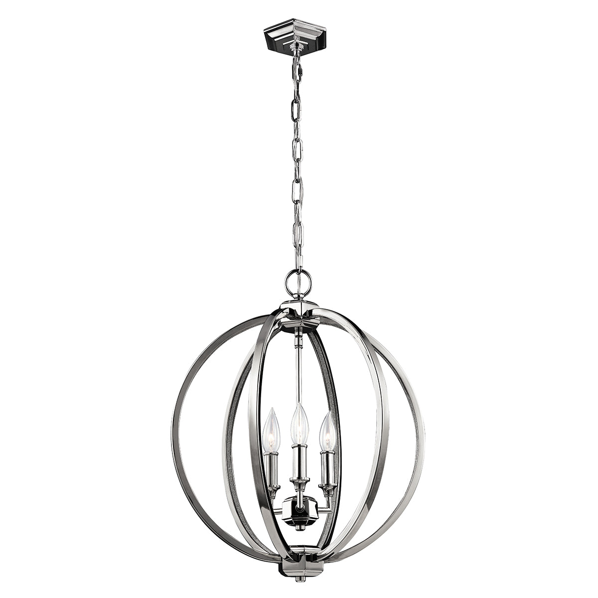 Corinne 3-Light Medium Pendant (Modern Orb with Inlay Crystal)