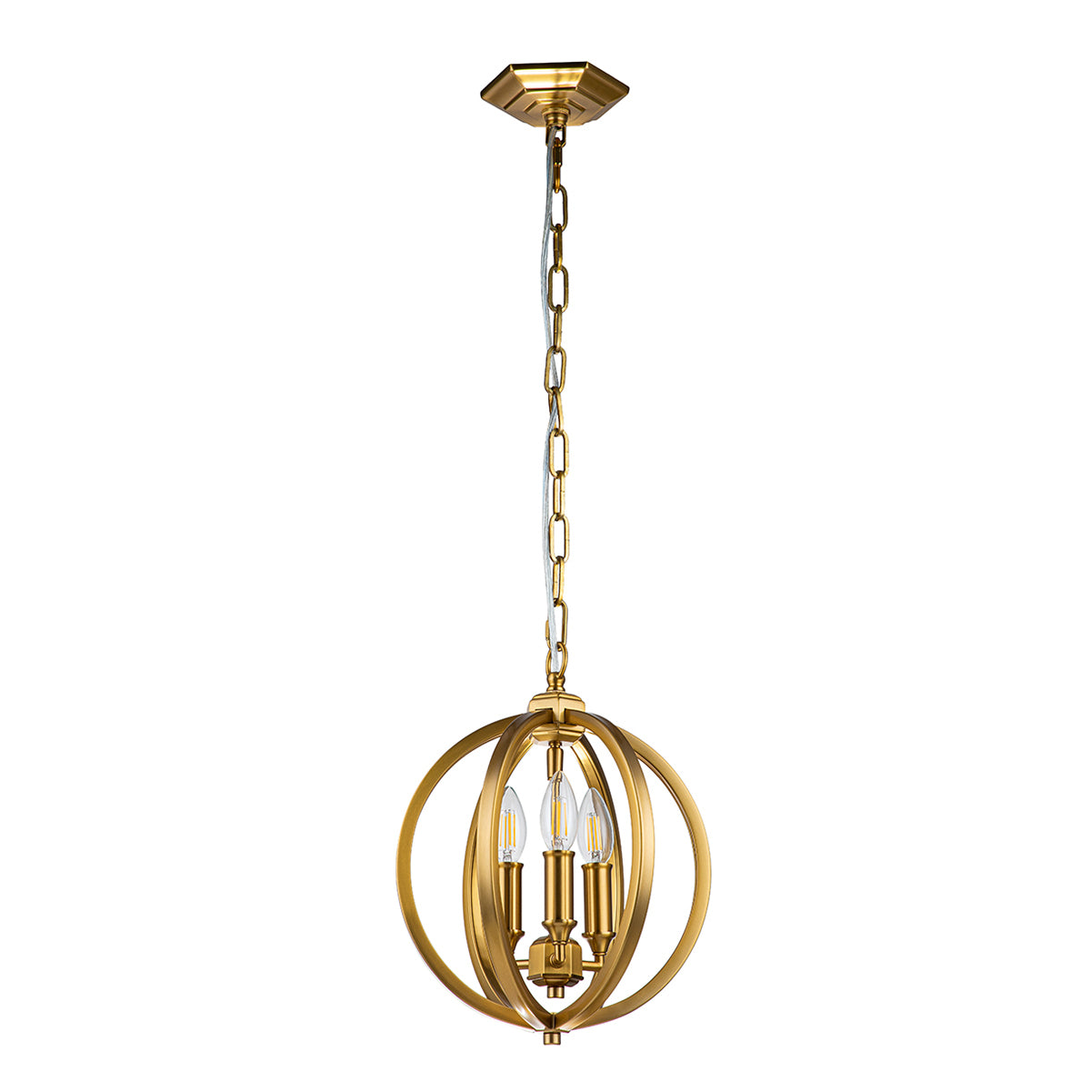 Corinne 3-Light Small Pendant (Burnished Brass)