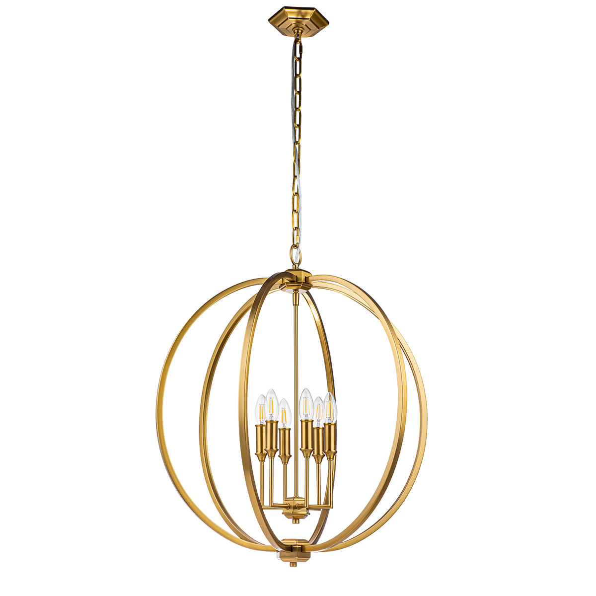 Corinne 6-Light Pendant (Burnished Brass)