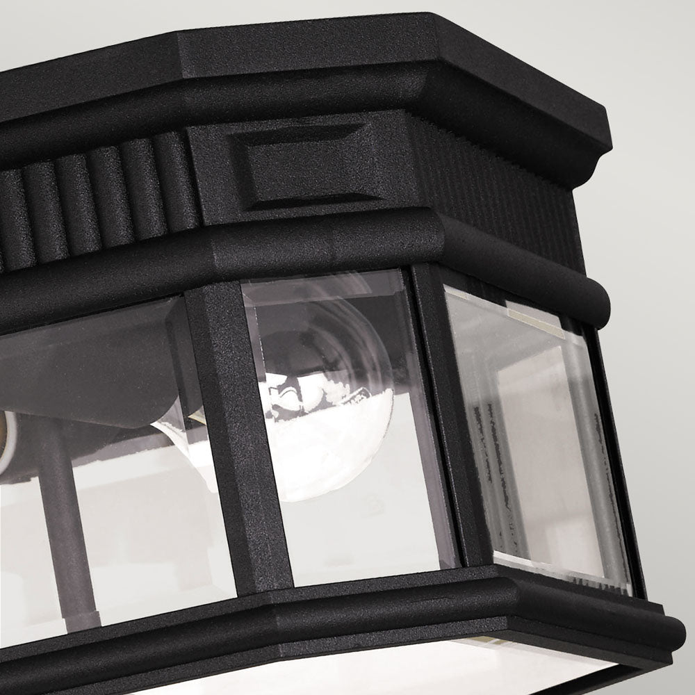 Cotswold Lane 2 Light Flush Ceiling Mount - Black