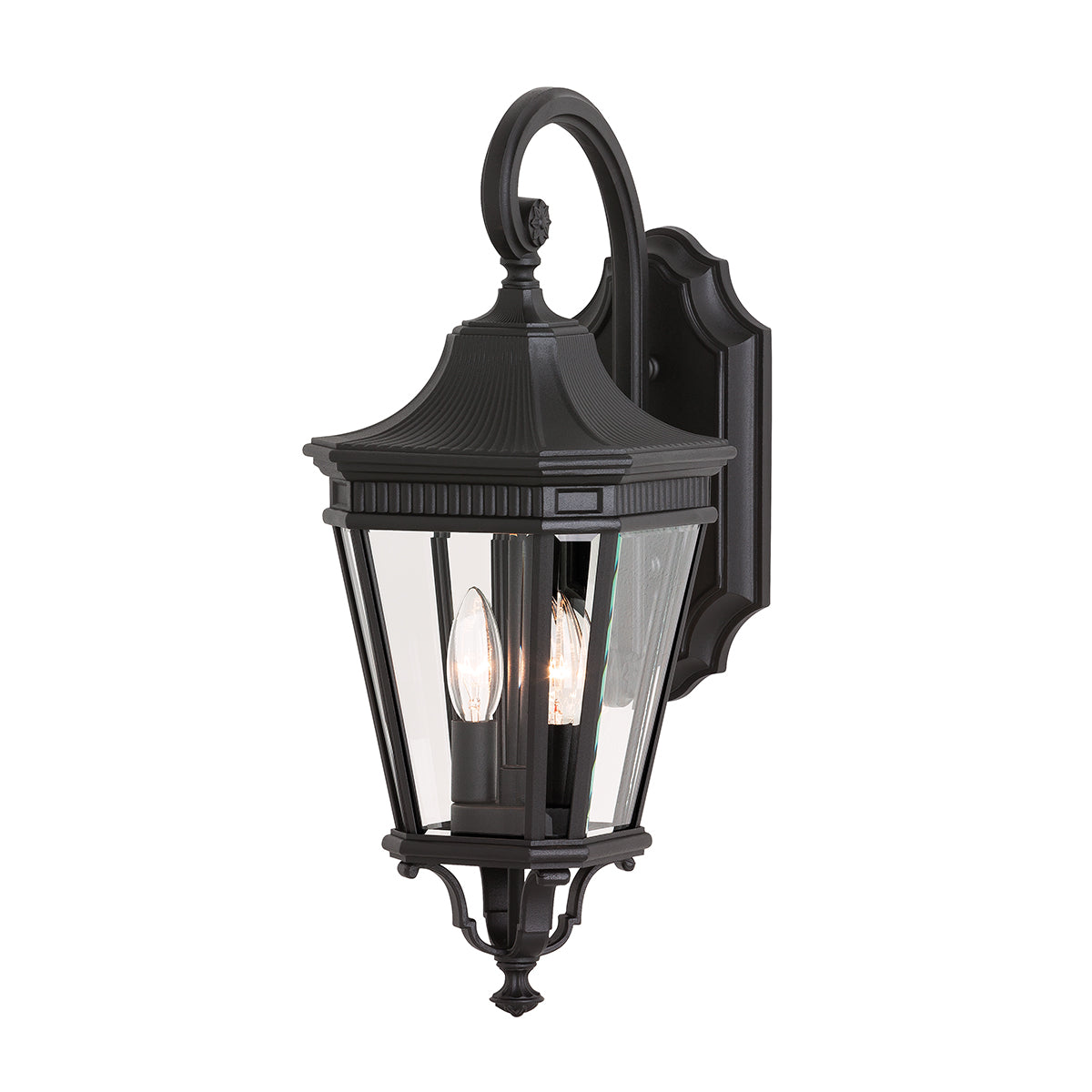 Cotswold Lane 2-Light Medium Black Wall Lantern