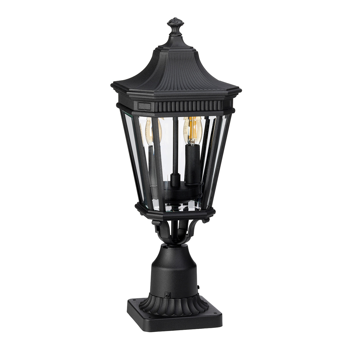 Cotswold Lane 2-Light Medium Black Pedestal Lantern