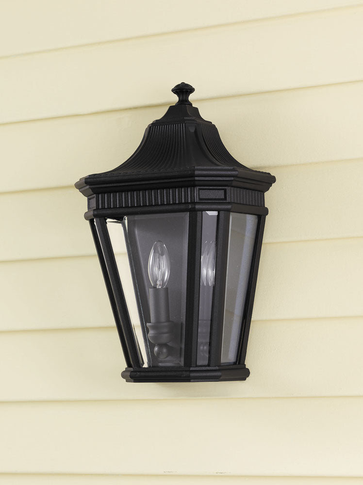 Cotswold Lane 2 Light Half Wall Lantern - Black