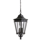 Cotswold Lane 3 Light Large Chain Lantern - Black