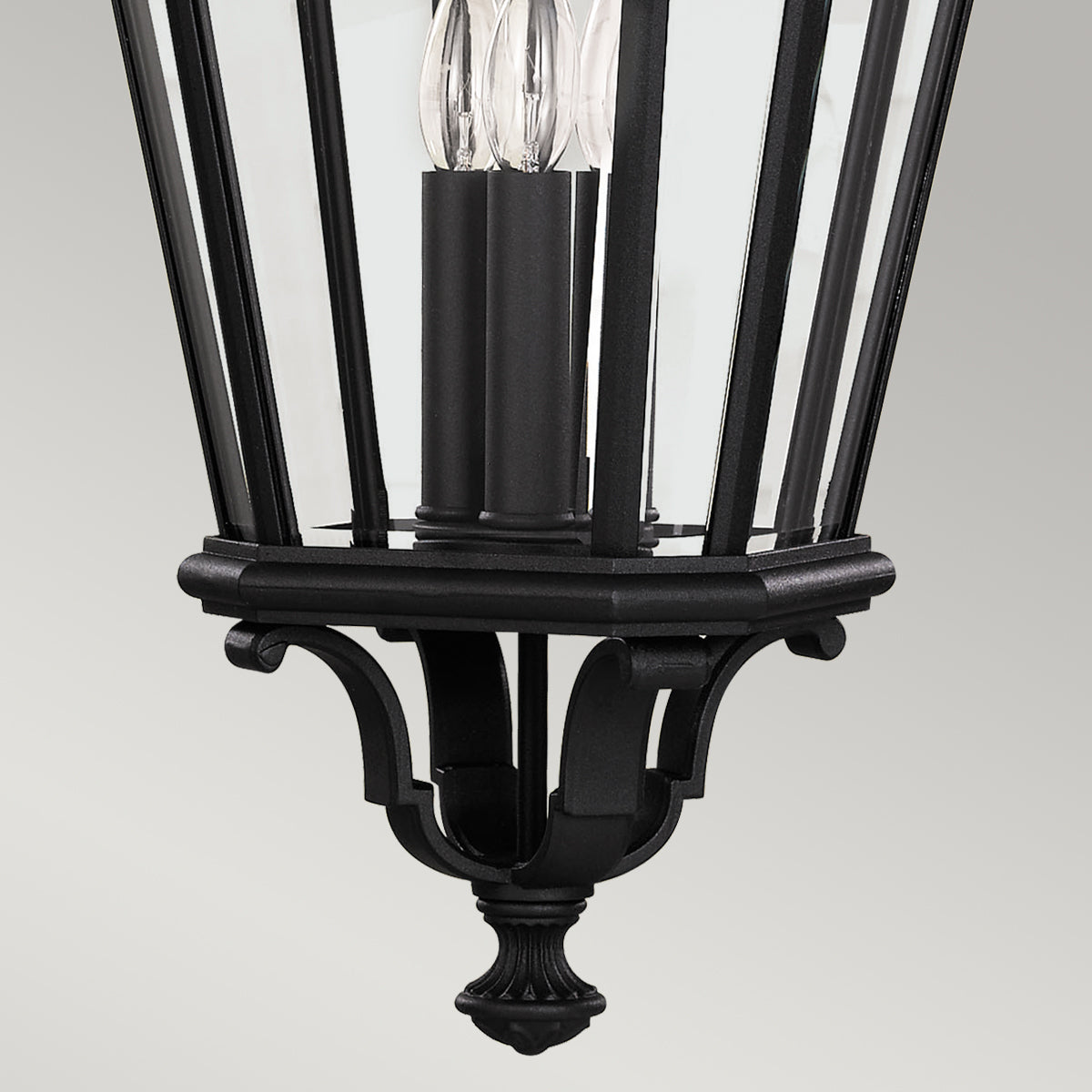 Cotswold Lane 3 Light Large Chain Lantern - Black