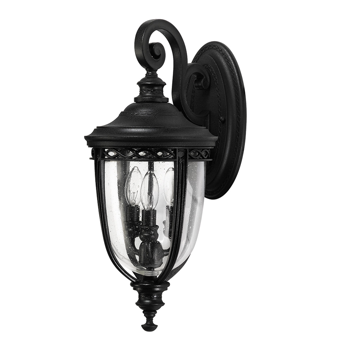 English Bridle 3 Light Medium Wall Lantern - Black