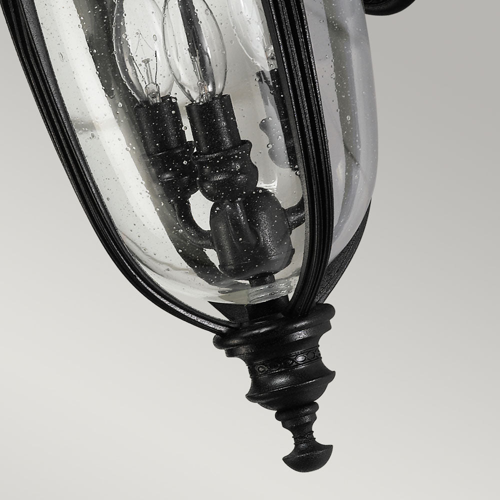 English Bridle 3 Light Medium Wall Lantern - Black