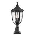 English Bridle 3 Light Large Pedestal - Black