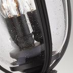 English Bridle 3 Light Large Pedestal - Black