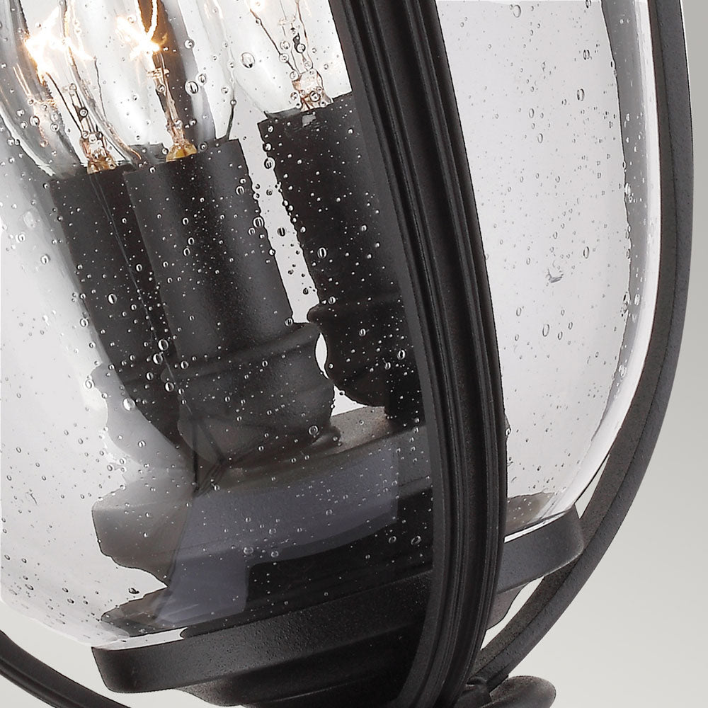 English Bridle 3 Light Large Pedestal - Black