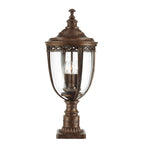 English Bridle 3 Light Large Pedestal - British Bronze