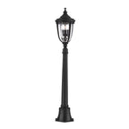English Bridle 3 Light Medium Pillar - Lantern Black