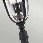 English Bridle 3 Light Medium Pillar - Lantern Black