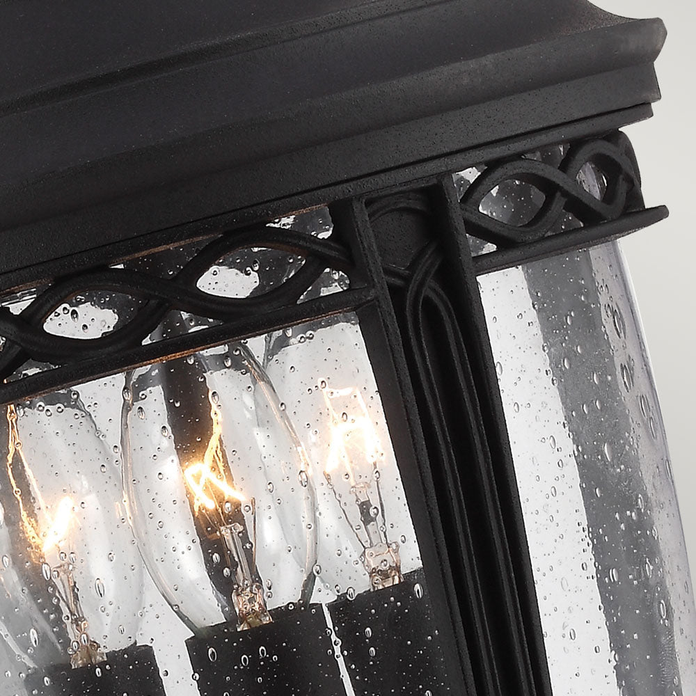 English Bridle 3 Light Medium Chain Lantern - Black