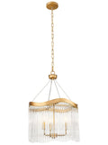 Harp 3lt Pendant in Aged Brass