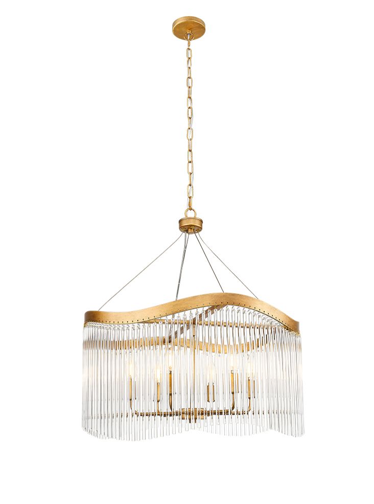 Harp 6lt Pendant in Aged Brass