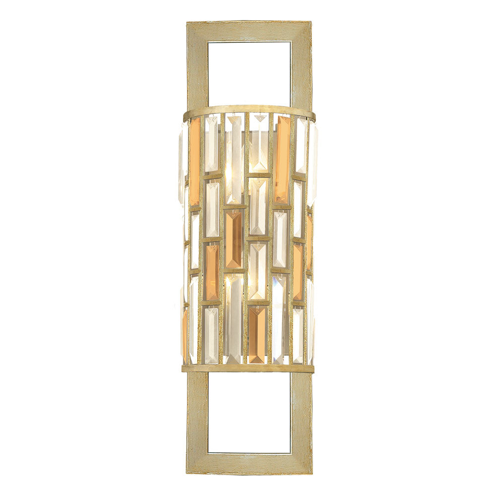 Gemma 2-Light Wall Sconce (Silver Leaf & Crystal)