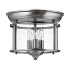 Gentry 3-Light Flush Mount Ceiling Light (Pewter Finish)