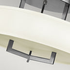 Hampton 3-Light Semi-Flush Mount Ceiling Light (White Linen Shade)