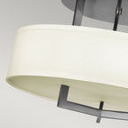 Hampton 3-Light Semi-Flush Mount Ceiling Light (White Linen Shade)