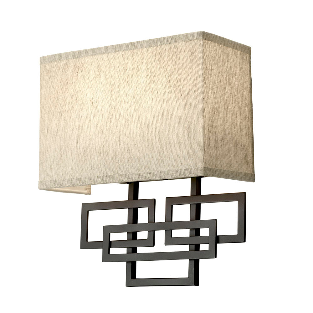 Lanza 2-Light Modern Wall Sconce (Linen Shades)