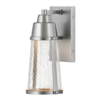 Miles Outdoor Wall Lantern (Satin Nickel & Clear Glass)
