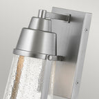 Miles Outdoor Wall Lantern (Satin Nickel & Clear Glass)