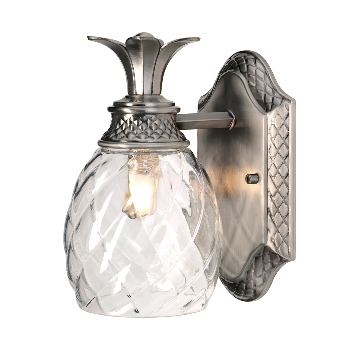 Plantation 1-Light Bathroom Wall Sconce (Polished Antique Nickel)