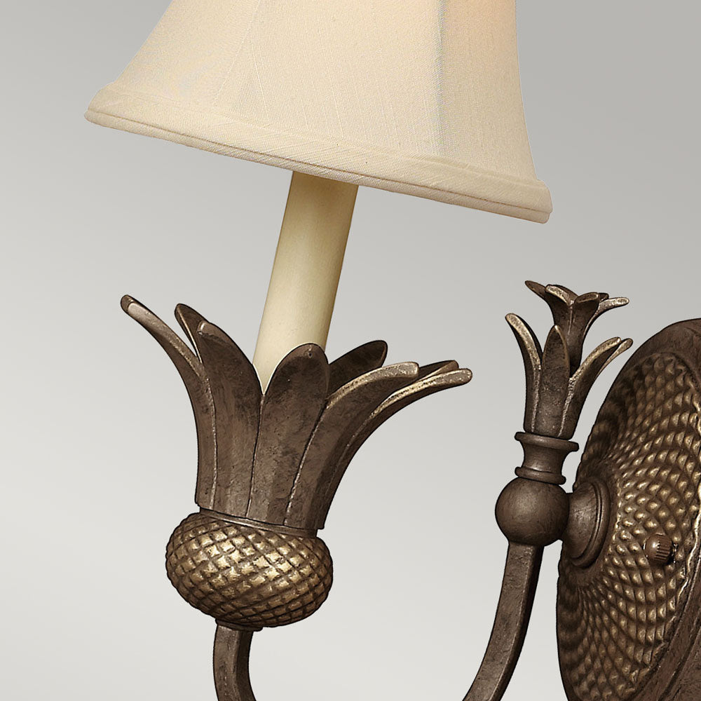 Plantation 1-Light Wall Sconce (Pearl Bronze Finish)