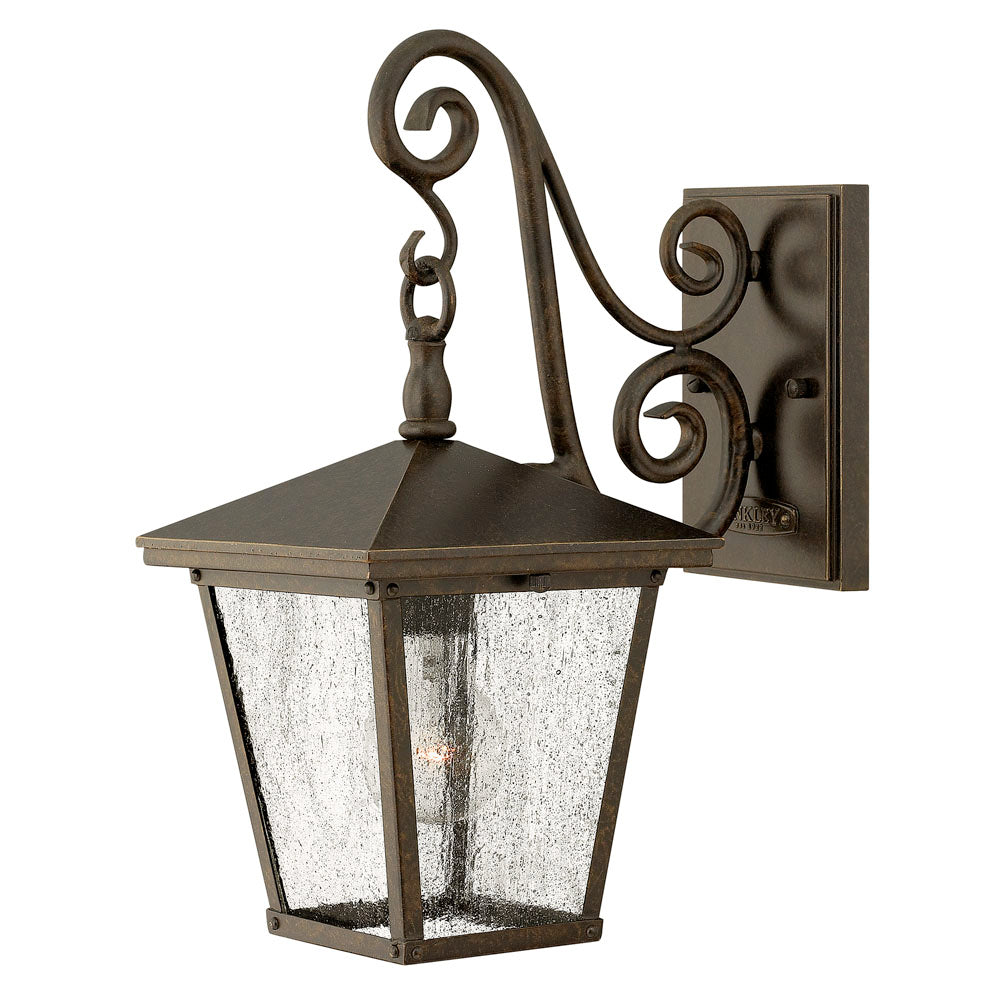 Trellis 1-Light Small Wall Lantern (Regency Bronze & Seedy Glass)