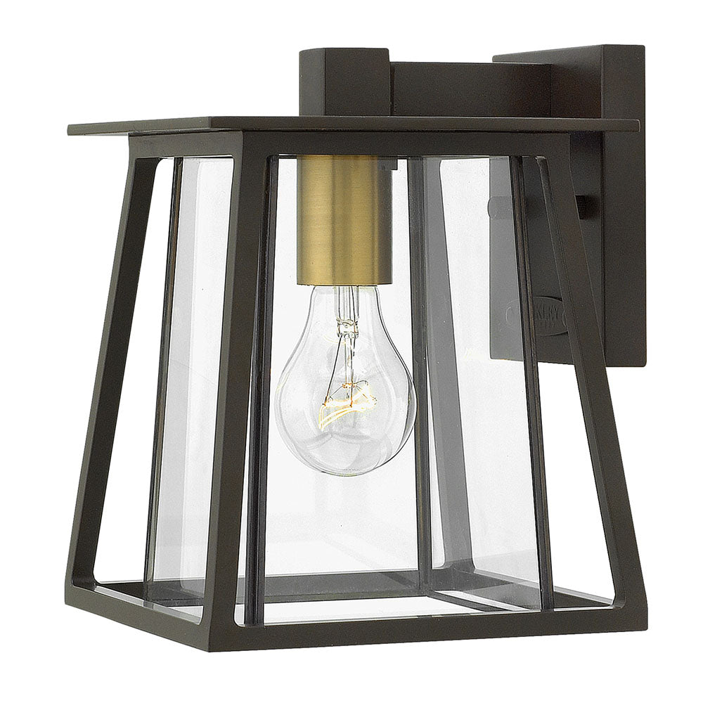 Walker 1-Light Small Wall Lantern (Two-Tone Buckeye Bronze & Heritage Brass)