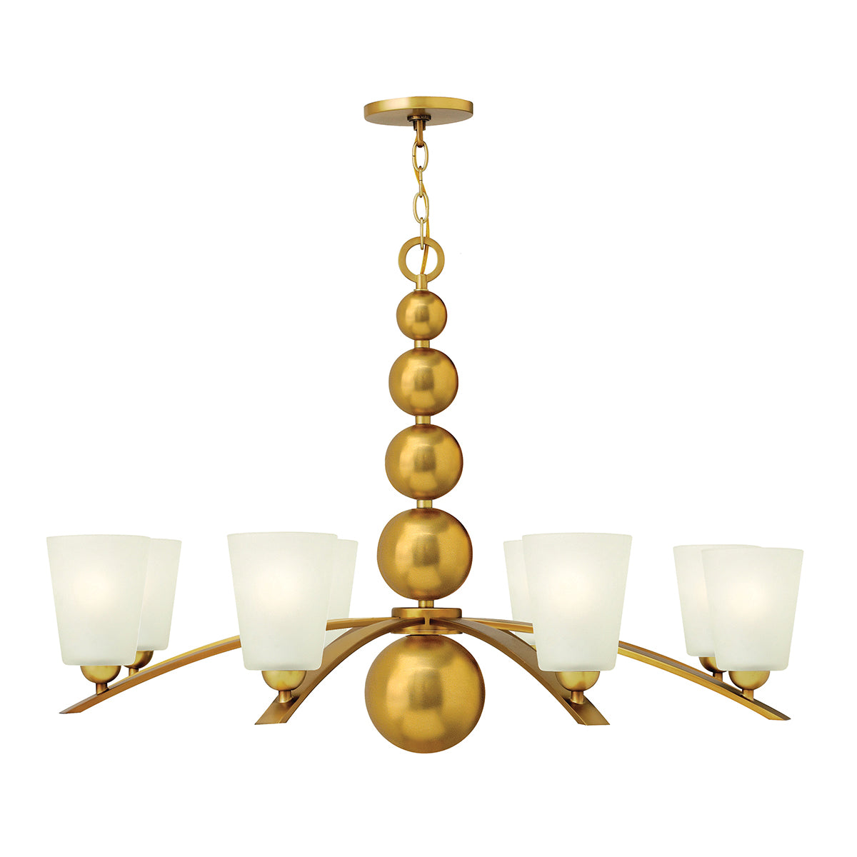 Zelda 8-Light Chandelier (Vintage Brass, Mid-Century Modern)
