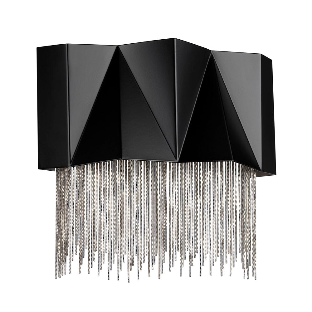 Zuma 3-Light Wall Sconce (Satin Black & Silver Chain)