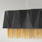 Zuma 6-Light Island Pendant (Satin Black & Gold Chain)